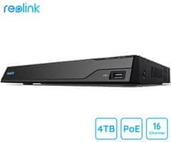 Reolink NVS16 snemalna enota, 4TB disk, do 16 kamer, do 12TB, neprekinjeno snemanje, PoE