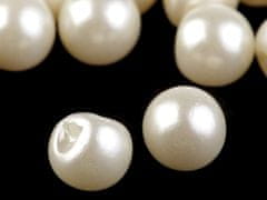 Prišita perlica / gumb Ø14 mm - biserno krem (10 kosov)