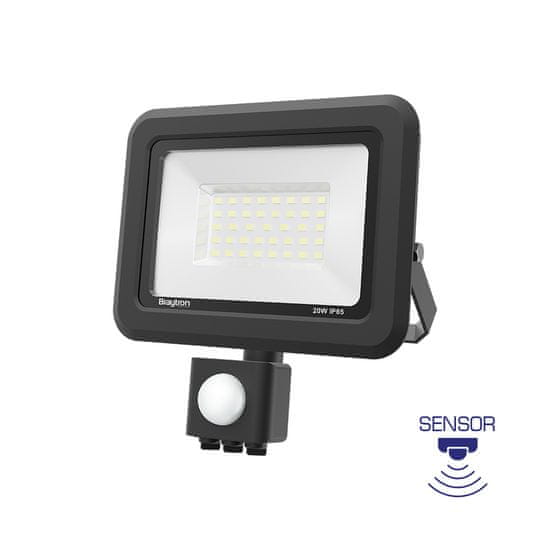 BRAYTRON FLOOD SC reflektor LED 20W hladno bela PIR IP54 črn