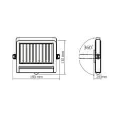 VIDEX LED solarni reflektor 600lm 5000K IP54 180° s senzorjem gibanja do 12m