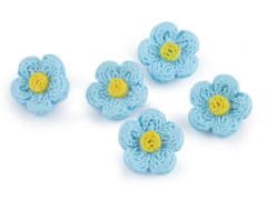 Gumb 3D imitacija cvetja kvačkanje velikosti 28" - svetlo modra (25 kosov)