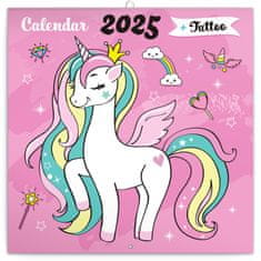 Notique Mrežni koledar Happy Unicorns 2025, 30 x 30 cm