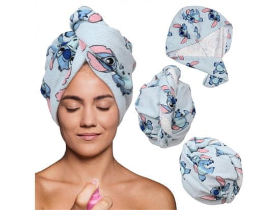 Disney Stitch Disney Bombažni turban, modra brisača za lase