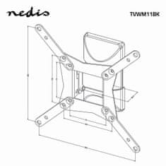 Nedis Full Motion TV stenski nosilec | 10–32 " | Največja podprta teža zaslona: 30 kg | Nagiben | Vrtljiv | Najmanjša razdalja od stene: 68 mm | Največja razdalja od stene: 68 mm | 1 vrtilna(-e) točka(-e) 