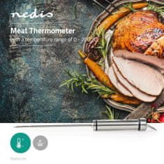 Nedis Termometer za meso | LCD zaslon | 0 - 200 °C | Srebrna 