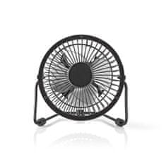 Nedis Namizni ventilator | USB napajanje | Premer: 100 mm | 3 W | 1-stopenjski | Črna 