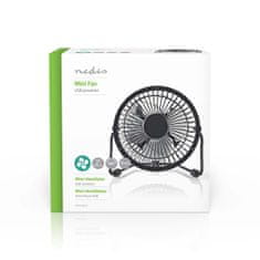 Nedis Namizni ventilator | USB napajanje | Premer: 100 mm | 3 W | 1-stopenjski | Črna 