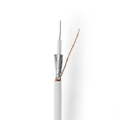 Nedis Koaksialni kabel na kolutu | RG59U | 75 ohmov | Dvojno zaščiten | ECA | 50,0 m | Koaksialni | PVC | Bela | Darilna škatla 