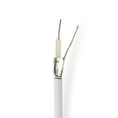 Nedis Koaksialni kabel na kolutu | Koaksialni 12 | 75 ohmov | Dvojno zaščiten | ECA | 50,0 m | Koaksialni | PVC | Bela | Darilna škatla 