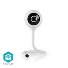 Nedis Notranja kamera SmartLife | Wi-Fi | Full HD 1080p | microSD (ni priložen) / Cloud Storage (izbirno) | S senzorjem gibanja | Nočni vid | Bela 