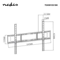 Nedis Fiksni stenski nosilec za TV | 37–70" | Največja podprta teža zaslona: 35 kg | Najmanjša razdalja od stene: 23 mm | Jeklo | Črna 