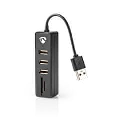 Nedis USB zvezdišče | USB A moški | USB-A ženski | 3-vratna vrata | USB napajanje | SD & MicroSD / 3x USB 