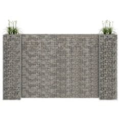 Vidaxl Korito za rastline gabion H-oblike jeklo 260x40x150 cm