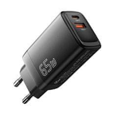 slomart Polnilec USB-C+USB-A 65W Essager GaN (črn)