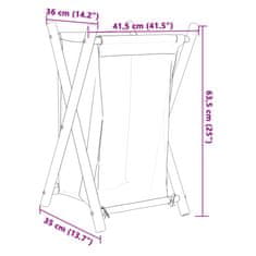 Vidaxl Košara za perilo kremno bela 41,5x36x63,5 cm bambus