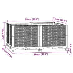 Vidaxl Visoka greda 80x80x38 cm polipropilen