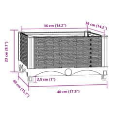 Vidaxl Visoka greda 40x40x23 cm polipropilen