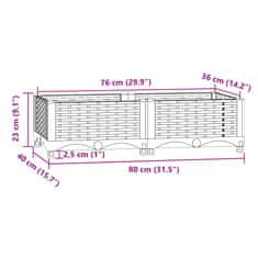 Vidaxl Visoka greda 80x40x23 cm polipropilen