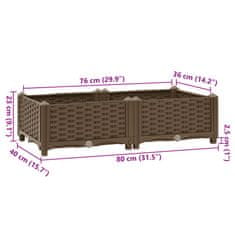 Vidaxl Visoka greda 80x40x23 cm polipropilen