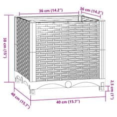 Vidaxl Visoka greda 40x40x38 cm polipropilen