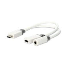 Nedis USB-C adapter | USB 2.0 | USB-C moški | USB-C ženski / 3,5 mm ženski | 0,10 m | Okrogla | Pozlačeno | PVC | Bela | Škatla 