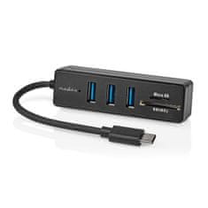 Nedis USB zvezdišče | 1x USB-C | 3x USB A hona | Vrata s 5 vrati | USB 3.2 Gen 1 | USB priključek | 5 Gbps | SD & MicroSD 