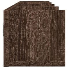 Vidaxl Stenska omarica 2 kosa rjavi hrast 99x18x16,5 cm inžen. les
