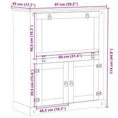 Vidaxl Omara za vino Corona 97x45x114 cm trdna borovina