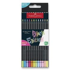 Faber-Castell Barvice Black Edition neonske, pastelne, 12 barv