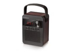 Carneo F90 FM radio, BT zvočnik, črna/drevo