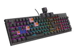 Genesis mehanska gaming tipkovnica THOR 303/RGB/Outemu Peach Silent/Wired USB/US layout/Black