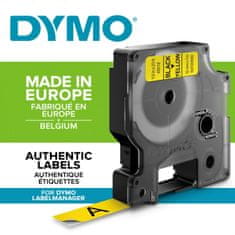 Dymo Trak D1 širine 12 mm, črno-rumen