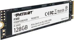 Patriot P300 128 GB SSD, M.2 2280, PCIe 3.0 x4, NVMe