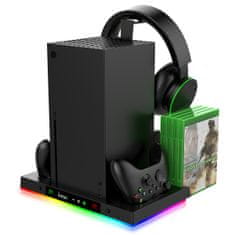 Ipega XBX023S Večnamensko stojalo RGB z možnostjo polnjenja in hlajenjem za Xbox X Series