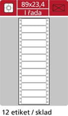 Enovrstične tabelarne etikete, 89 x 23,4 mm, 6000 kosov