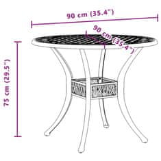 Vidaxl Vrtna miza zelena Ø90x75 cm liti aluminij