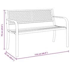 Vidaxl Vrtna klop 119 cm črno jeklo