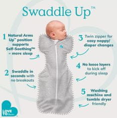 LOVE TO DREAM Swaddle UP Swaddle-Size M White/Space - PHASE1 - 0,2 TOG Bamboo Lite