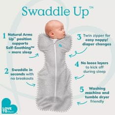 LOVE TO DREAM Swaddle UP Velik povoj. M teal/space, PHASE1, 0,2 TOG Bamboo Lite