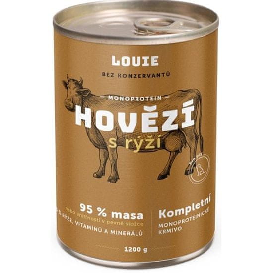Louie cons. za pse govedina z rižem 1200 g