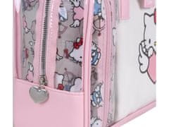 HELLO KITTY Pozdravljena Kitty Roza-beli komplet potovalnih kozmetičnih torbic na zadrgo, 3 kos. 