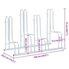 Vidaxl Stojalo za kolo za 4 kolesa prostostoječe pocinkano jeklo