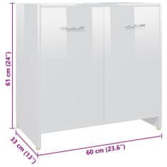 Vidaxl Komplet kopalniškega pohištva 4-delni visok sijaj bele barve