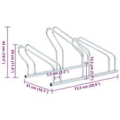 Vidaxl Stojalo za kolo za 3 kolesa prostostoječe pocinkano jeklo