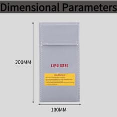 YUNIQUE GREEN-CLEAN Varnostna torba za RC baterije | Zaščitna protieksplozijska Lipo torbica | Ognjevarna polnilna vrečka, dimenzije 100x200 mm