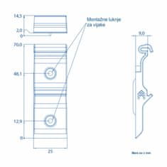 Teltonika DIN–montažni nosilec 70x25mm na DIN letev 35mm PR5MEC11