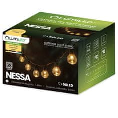 LUMILED Vrtna svetilka LED svetlobna veriga 8m GIRLANDA NESSA s 50x LED dekorativne kroglice 3000K Toplo bela