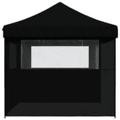 Vidaxl Zložljivi pop-up šotor za zabave 3 stranice črn