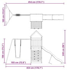 Vidaxl Zunanje igralo trdna borovina