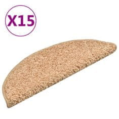 Vidaxl Preproge za stopnice 15 kosov zlate 56x17x3 cm